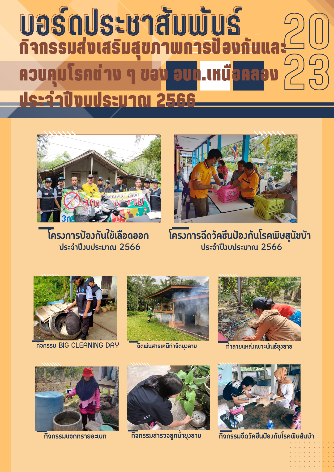 การดำเนินการส่งเสริมสุขภาพการป้องกันโรคต่าง ๆ ของ อบต.เหนือคลอง